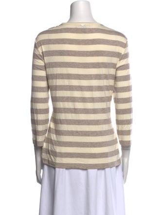 St. John Striped Scoop Neck Top