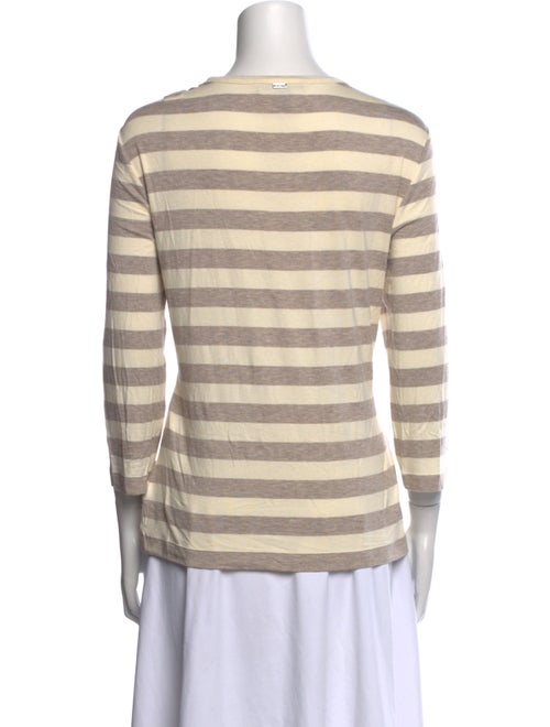 St. John Striped Scoop Neck Top