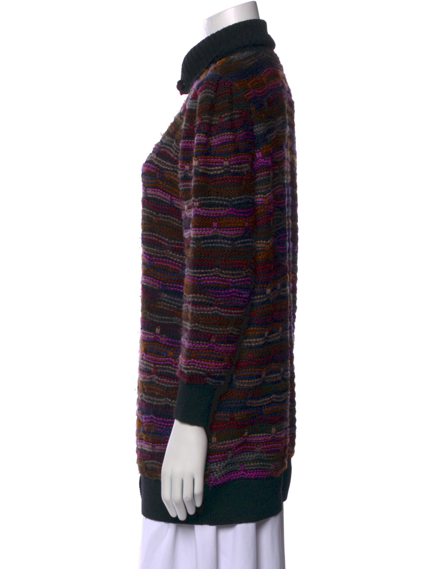 St. John Striped Mock Neck Sweater