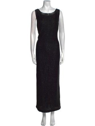 St. John Scoop Neck Long Dress