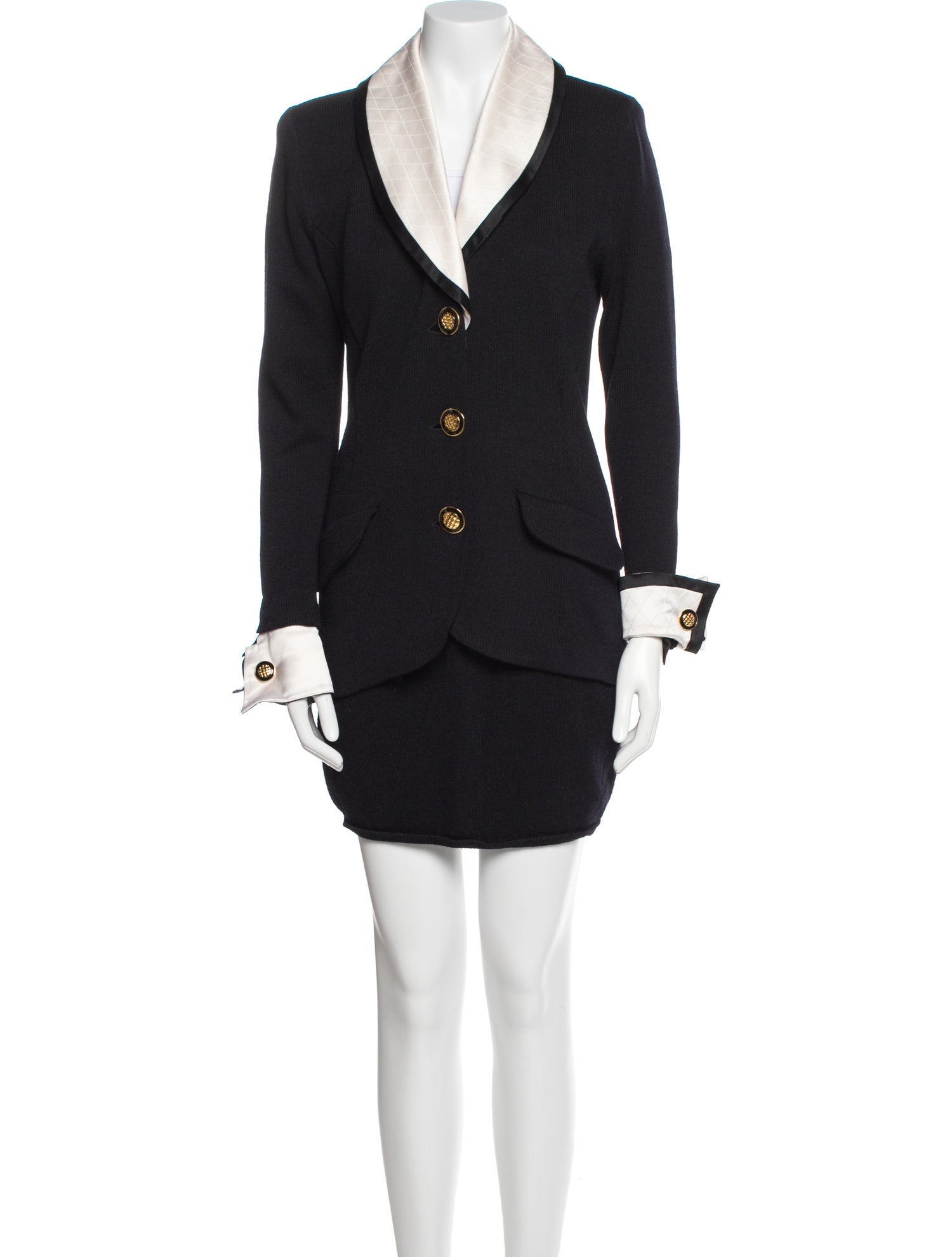 St. John Crystal Embellishments Skirt Suit