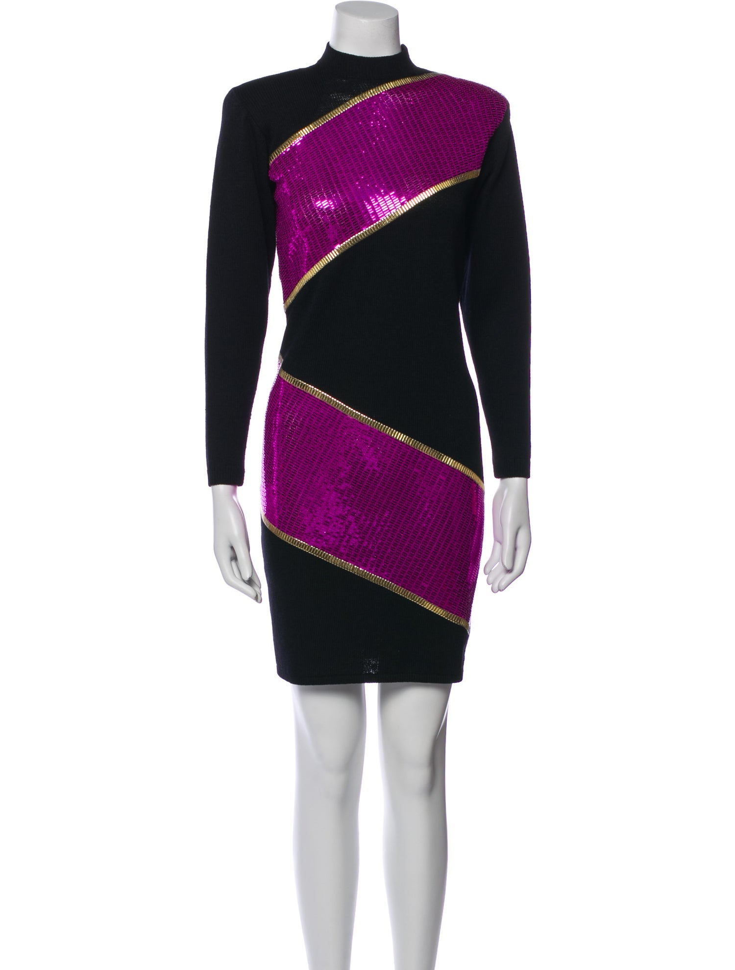 St. John Colorblock Pattern Mini Dress