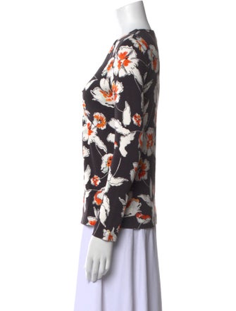 St. John Printed V-Neck Top