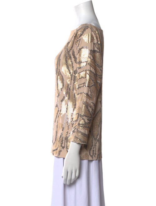 St. John Printed Bateau Neckline Blouse