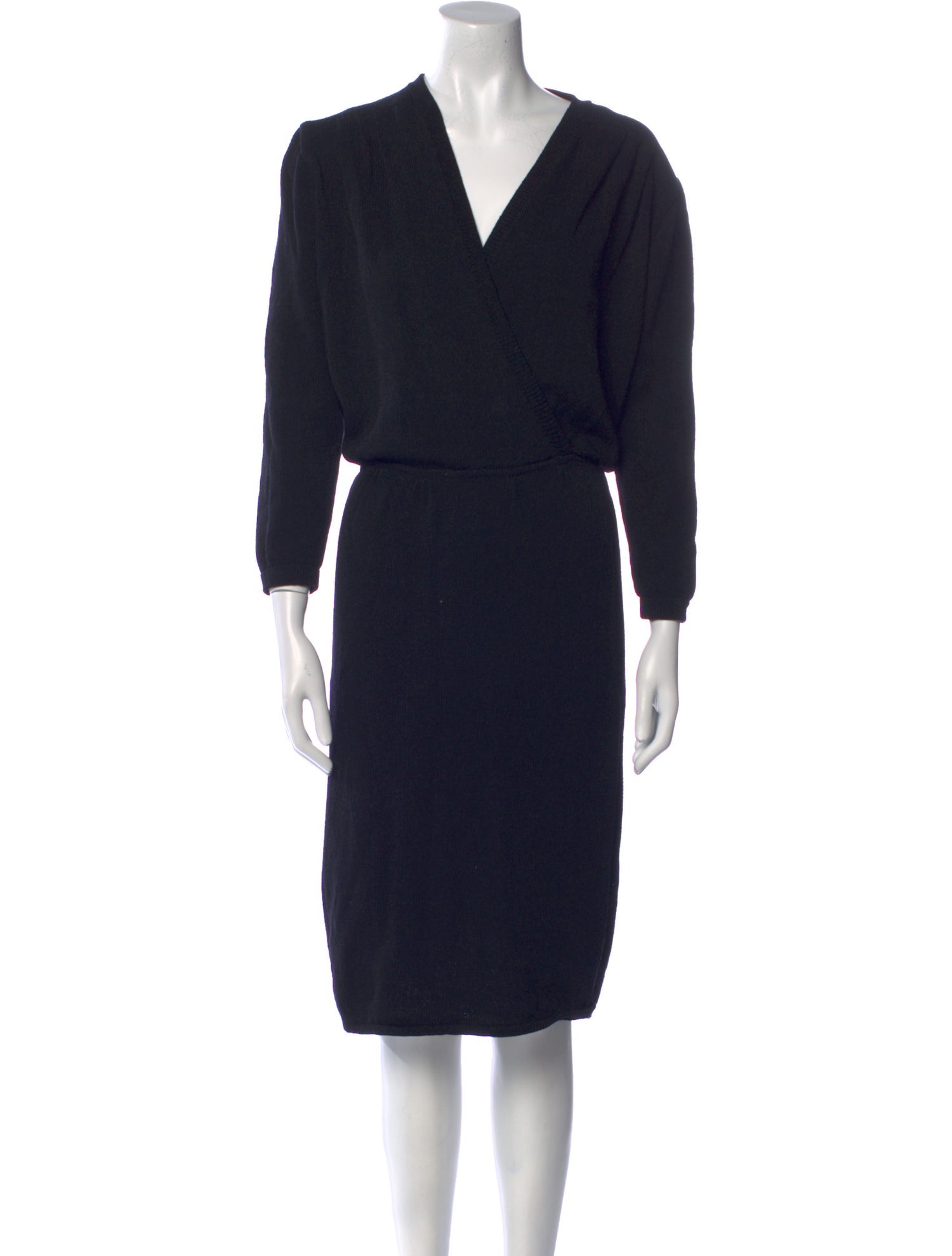 St. John V-Neck Knee-Length Dress