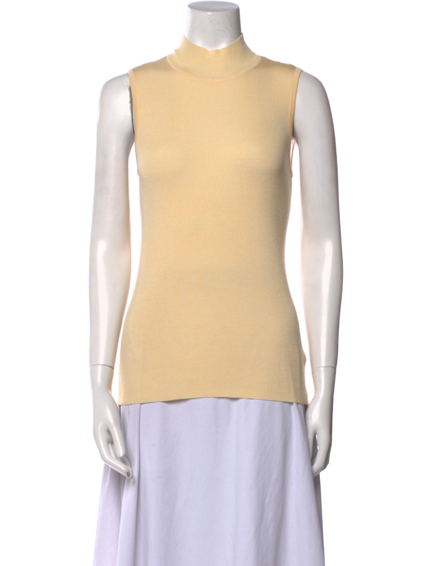 St. John Mock Neck Sleeveless Top