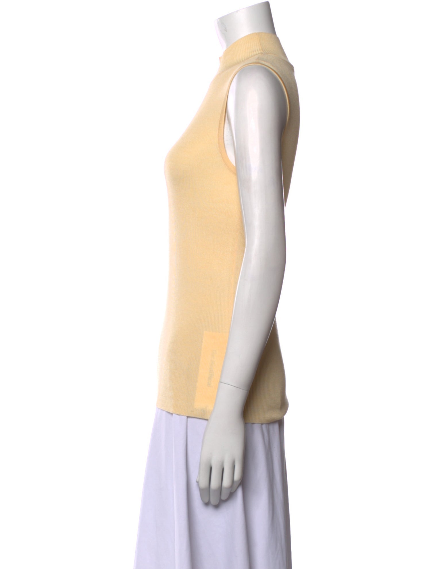 St. John Mock Neck Sleeveless Top