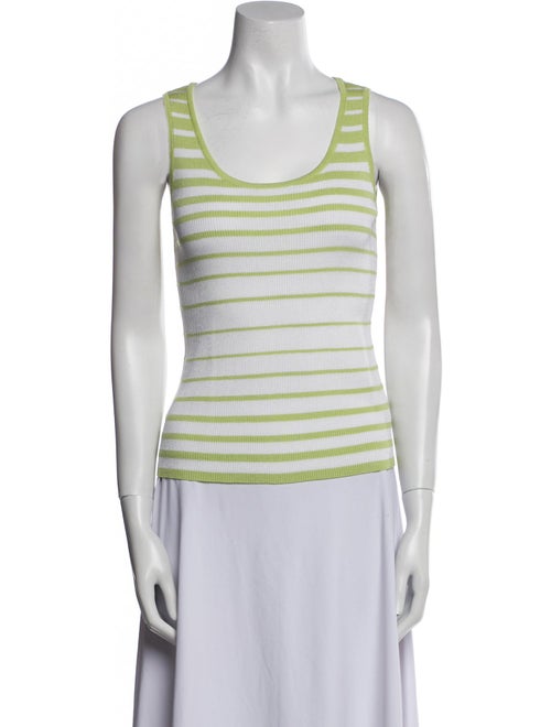 St. John Striped Scoop Neck Top
