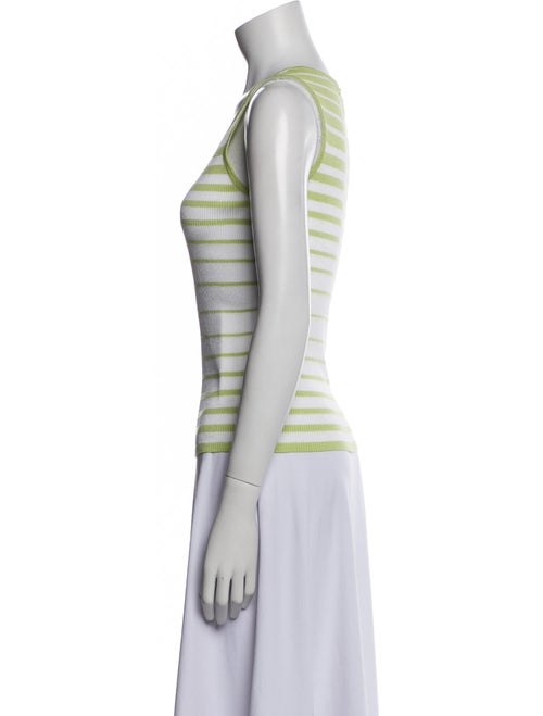 St. John Striped Scoop Neck Top