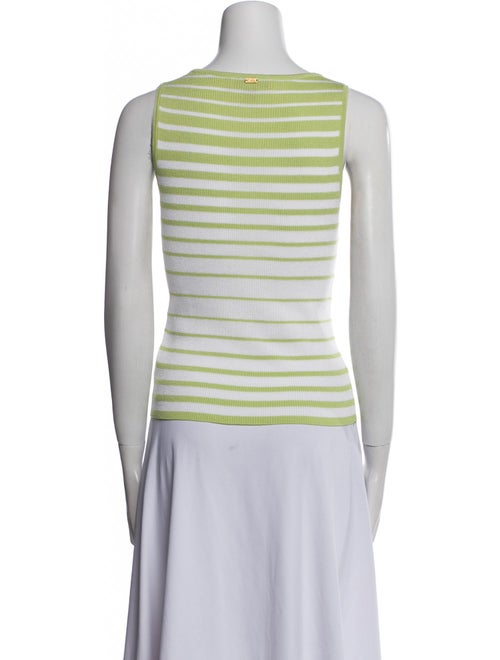St. John Striped Scoop Neck Top