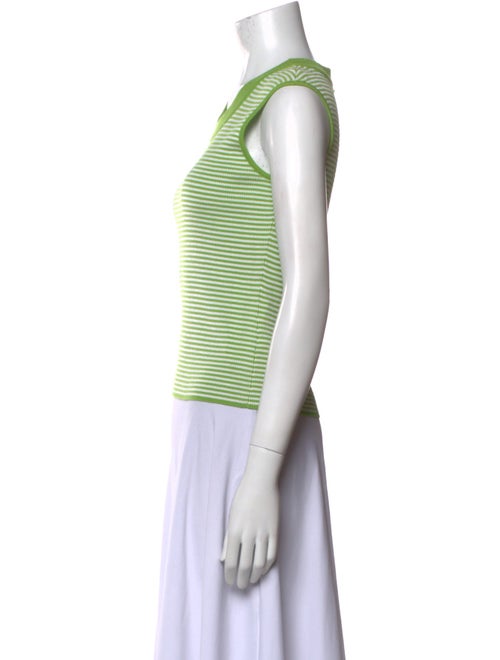 St. John Striped Scoop Neck Top