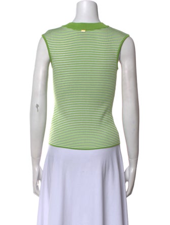 St. John Striped Scoop Neck Top