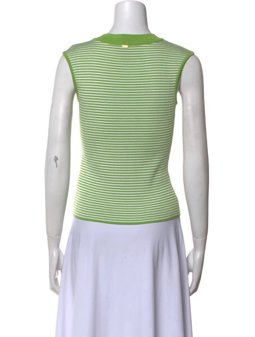 St. John Striped Scoop Neck Top