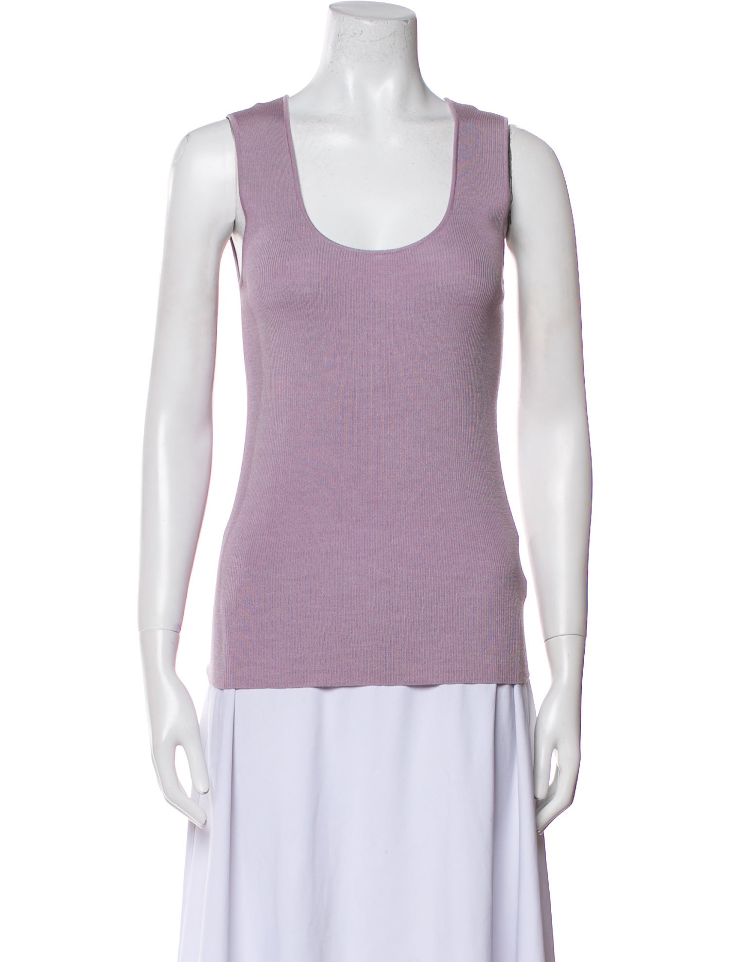 St. John Scoop Neck Sleeveless Top