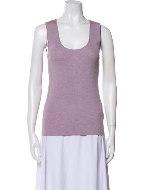 St. John Scoop Neck Sleeveless Top