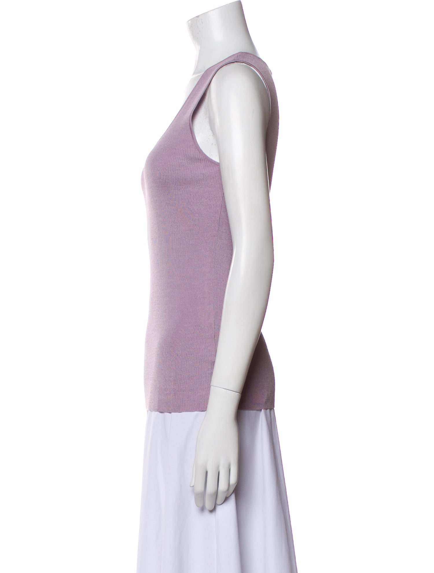 St. John Scoop Neck Sleeveless Top