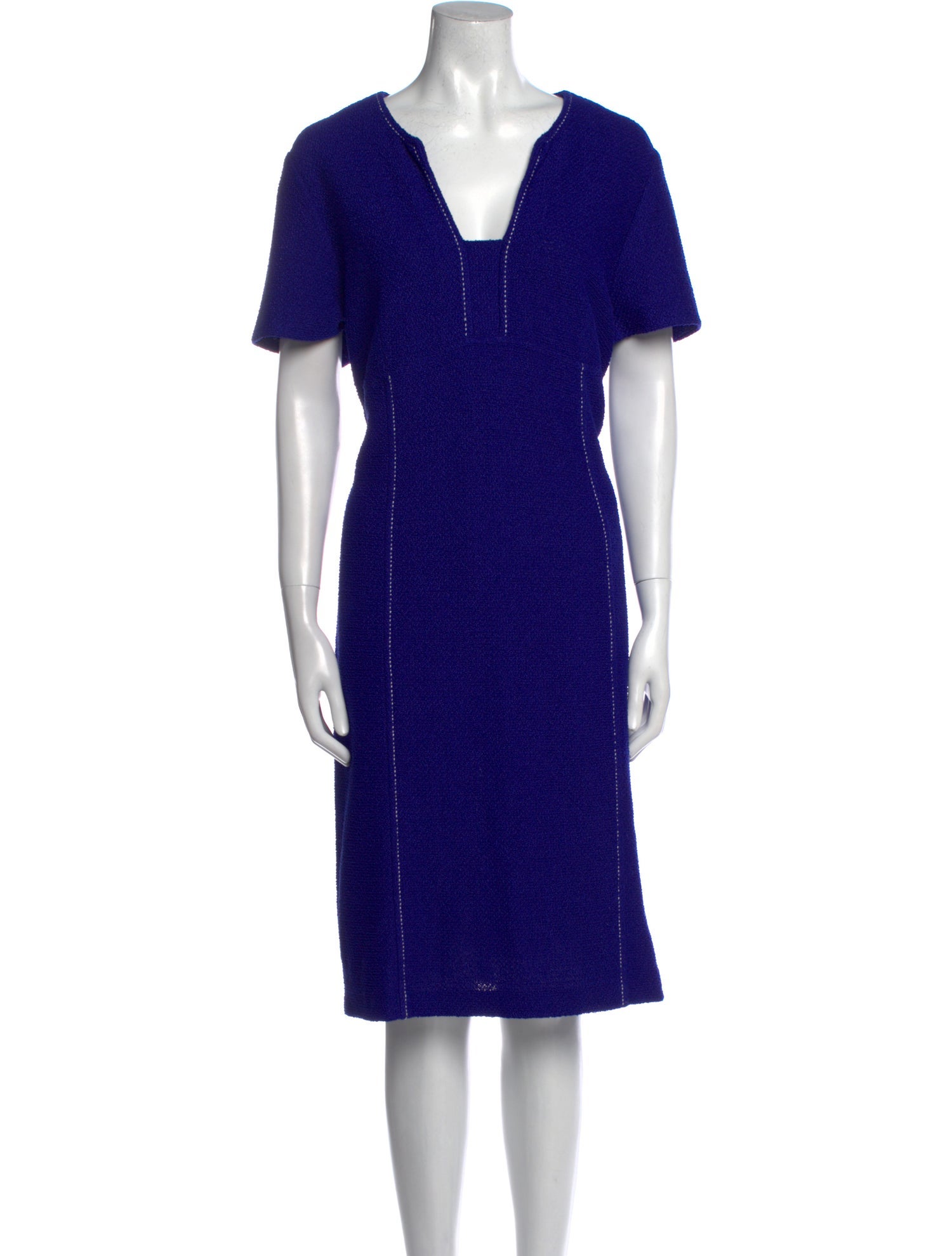 St. John Square Neckline Midi Length Dress