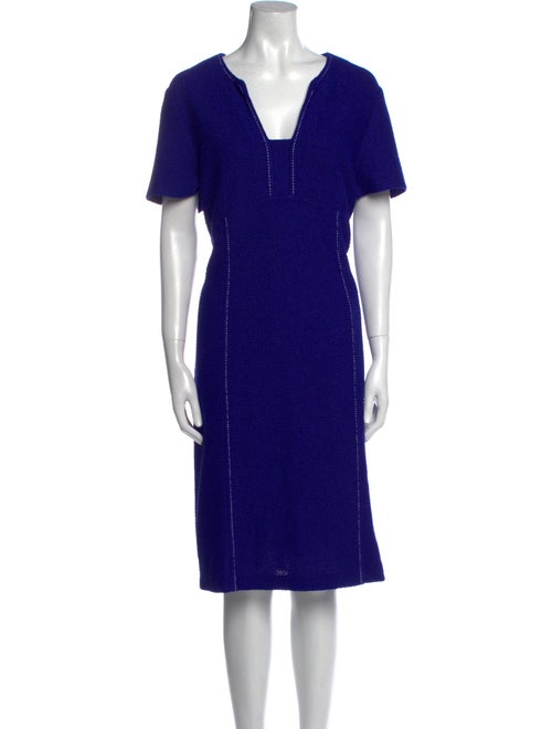St. John Square Neckline Midi Length Dress