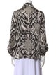 St. John Silk Printed Button-Up Top