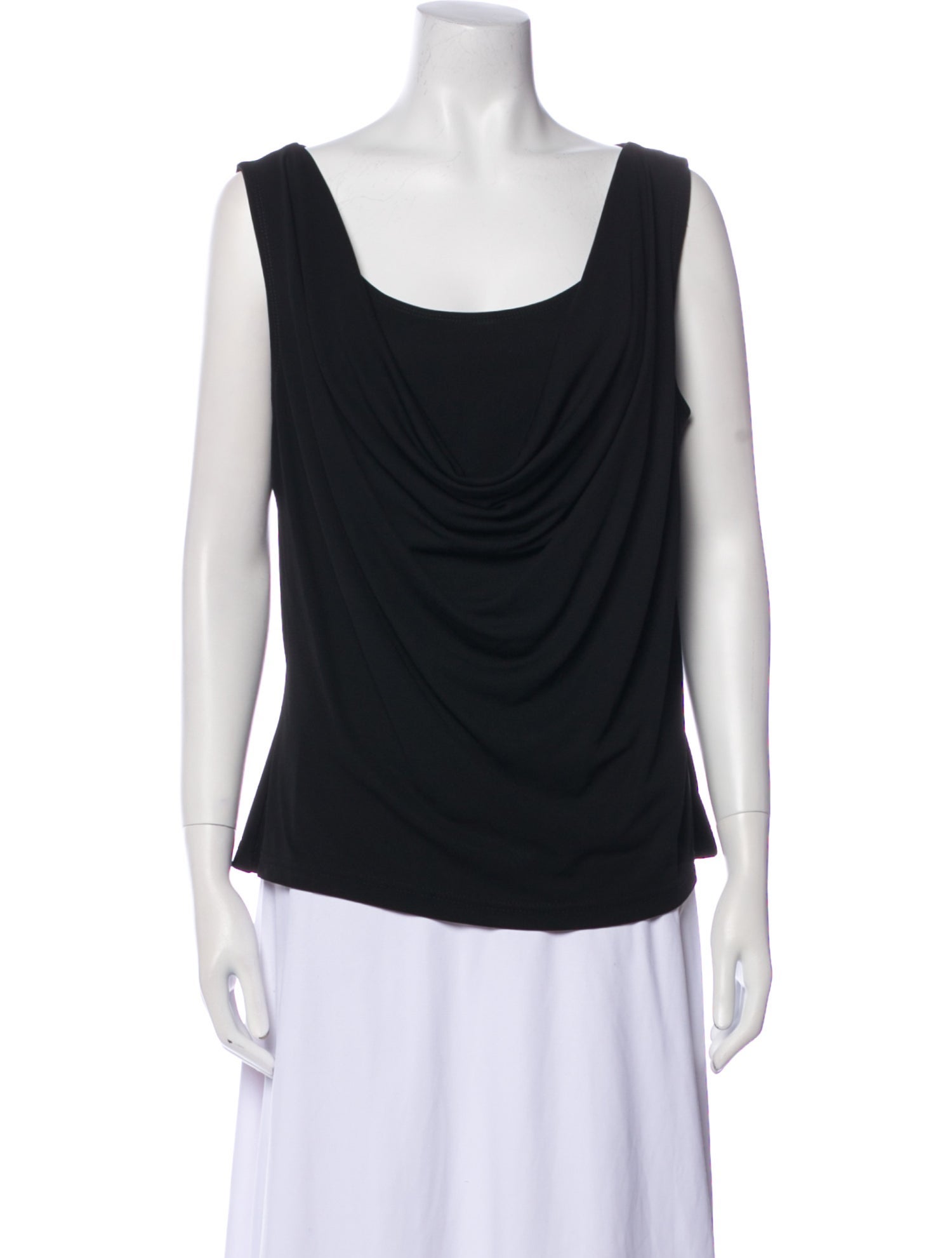 St. John Cowl Neck Sleeveless Top