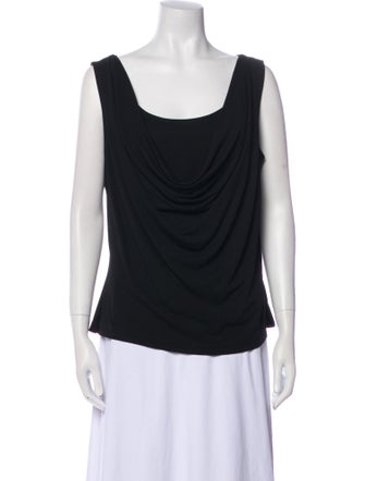 St. John Cowl Neck Sleeveless Top