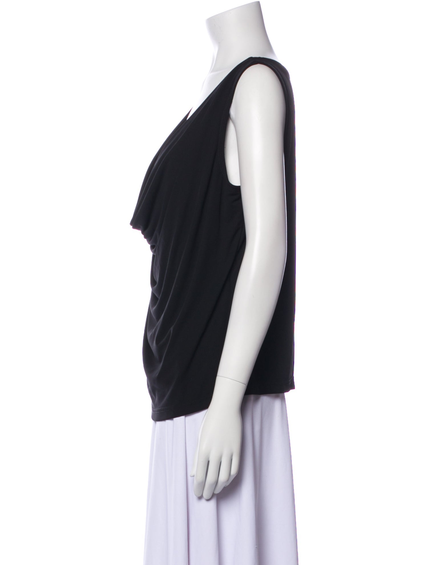 St. John Cowl Neck Sleeveless Top