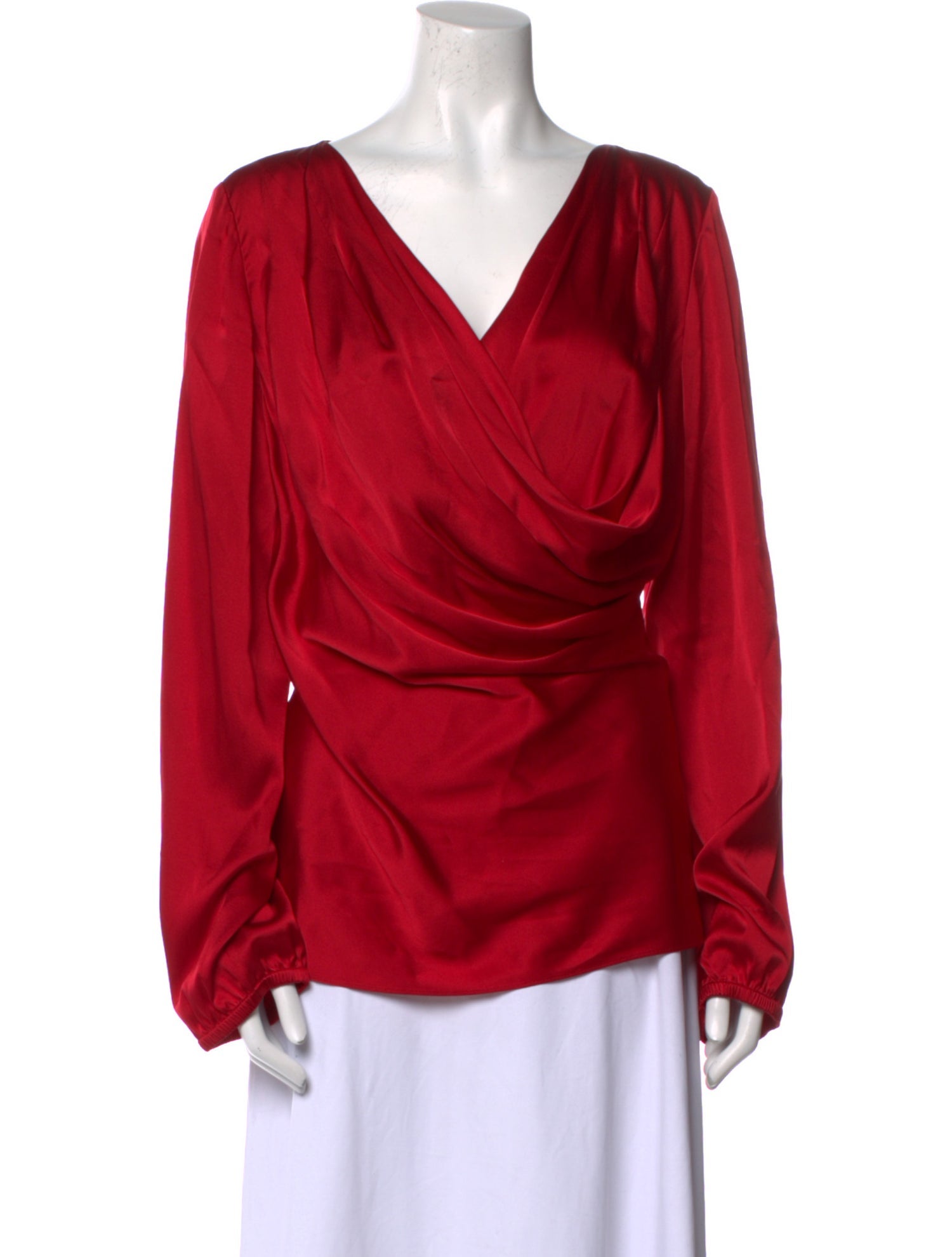 St. John Silk Cowl Neck Blouse