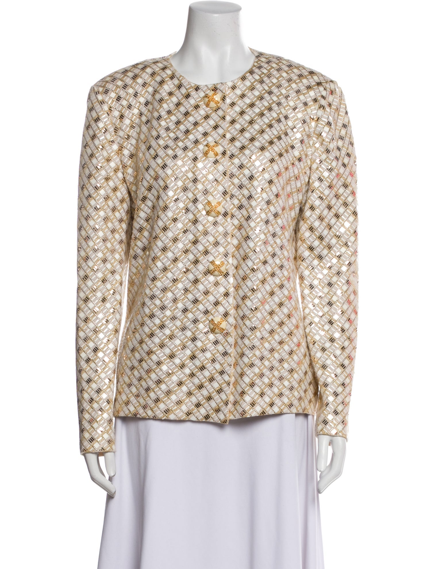 St. John Wool Printed Evening Jacket