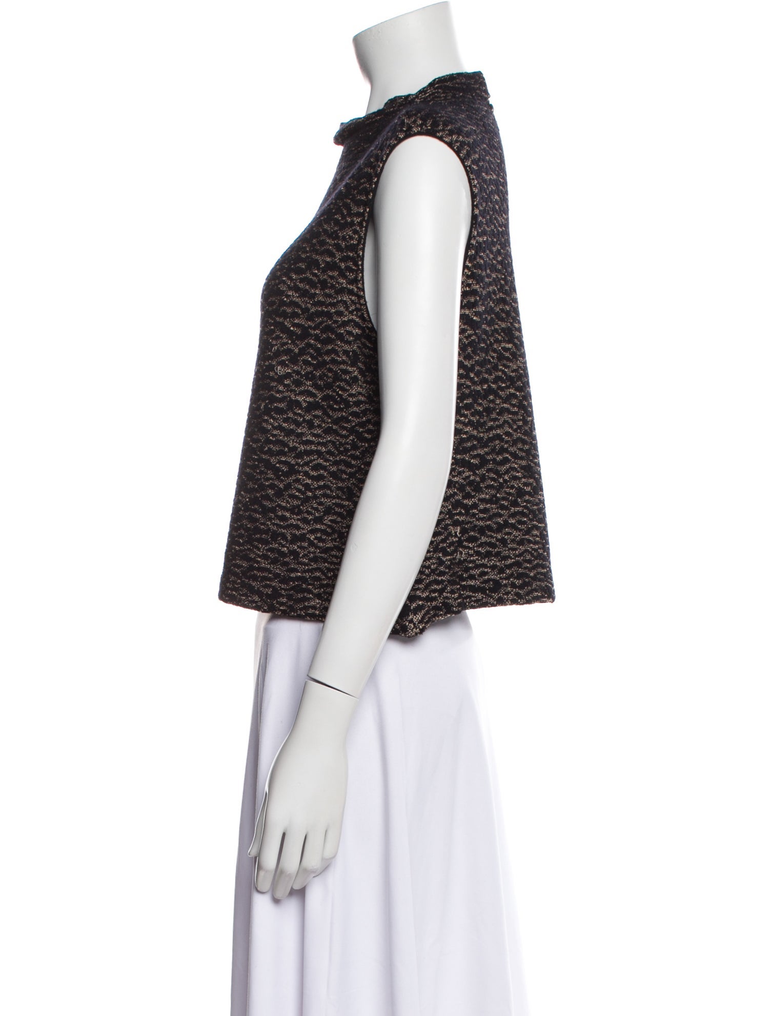 St. John Mock Neck Sleeveless Crop Top