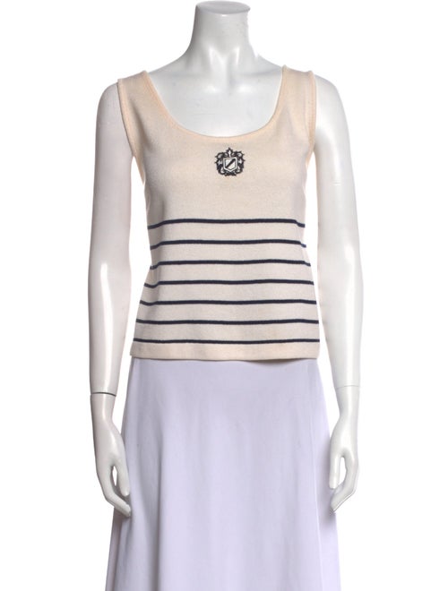 St. John Collection Striped Scoop Neck Top