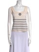 St. John Collection Striped Scoop Neck Top