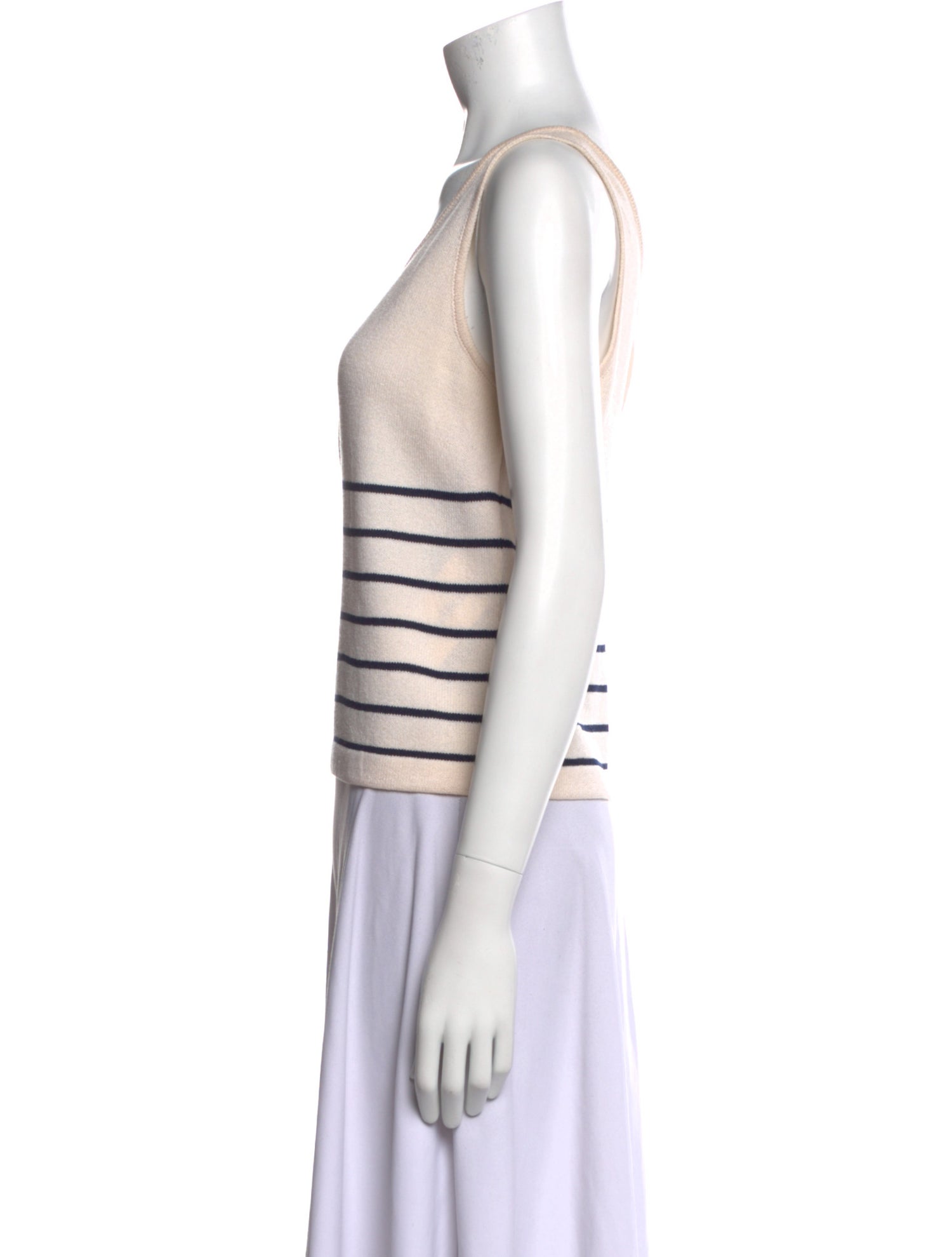St. John Collection Striped Scoop Neck Top