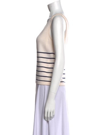 St. John Collection Striped Scoop Neck Top