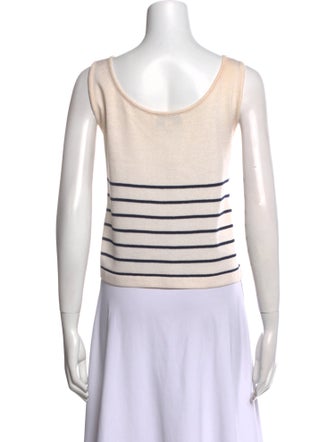 St. John Collection Striped Scoop Neck Top