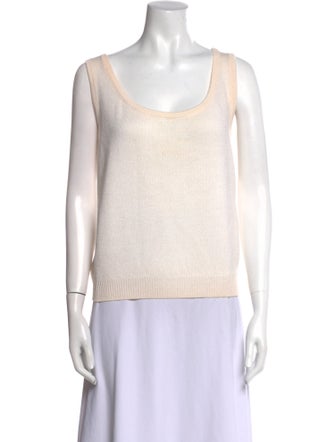 St. John Scoop Neck Sleeveless Top