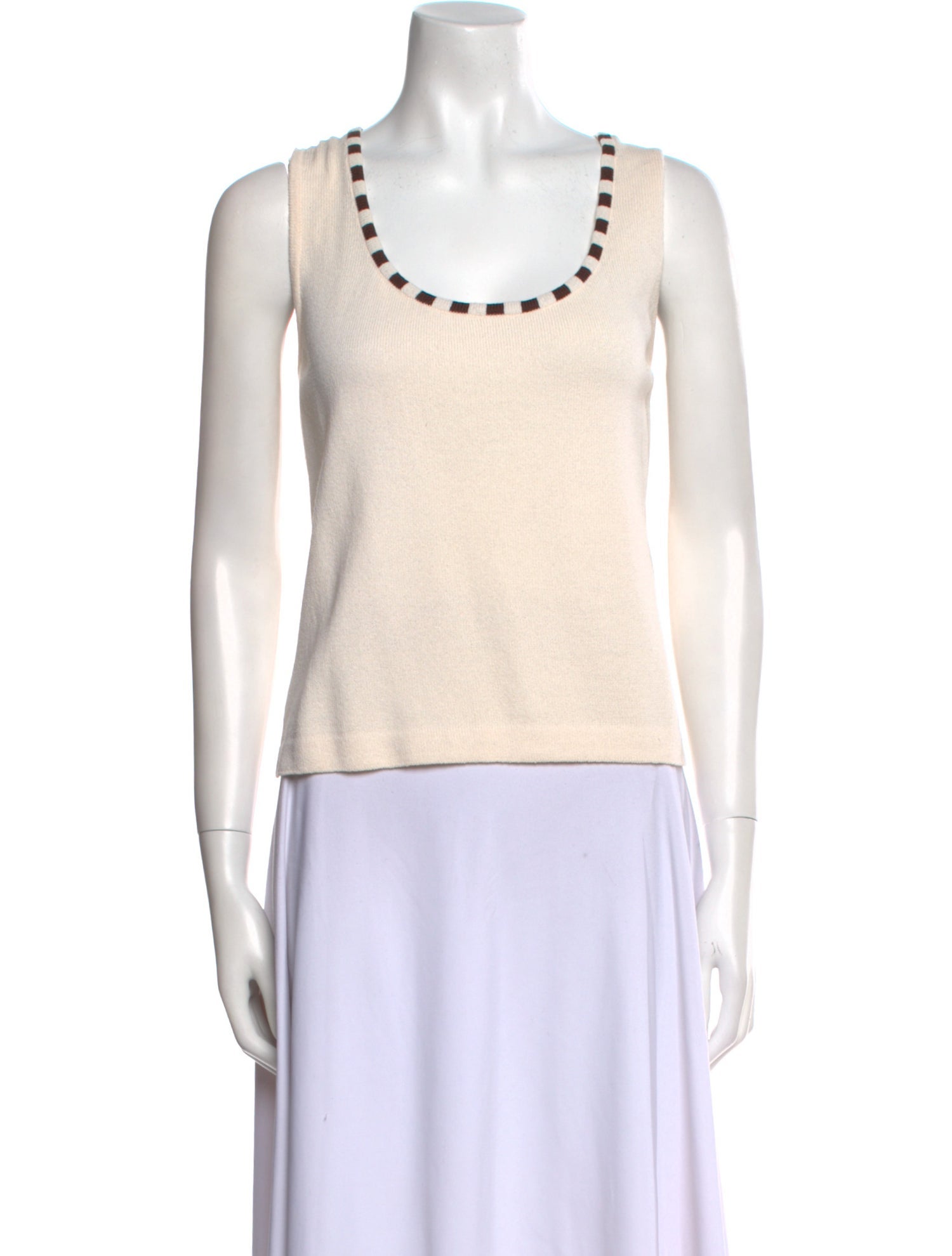 St. John Scoop Neck Sleeveless Top