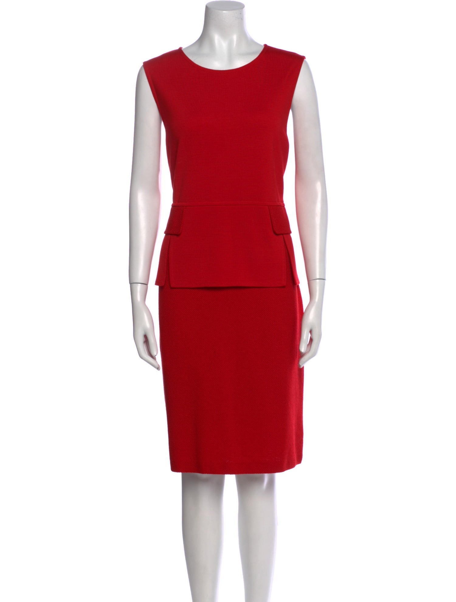 St. John Scoop Neck Knee-Length Dress