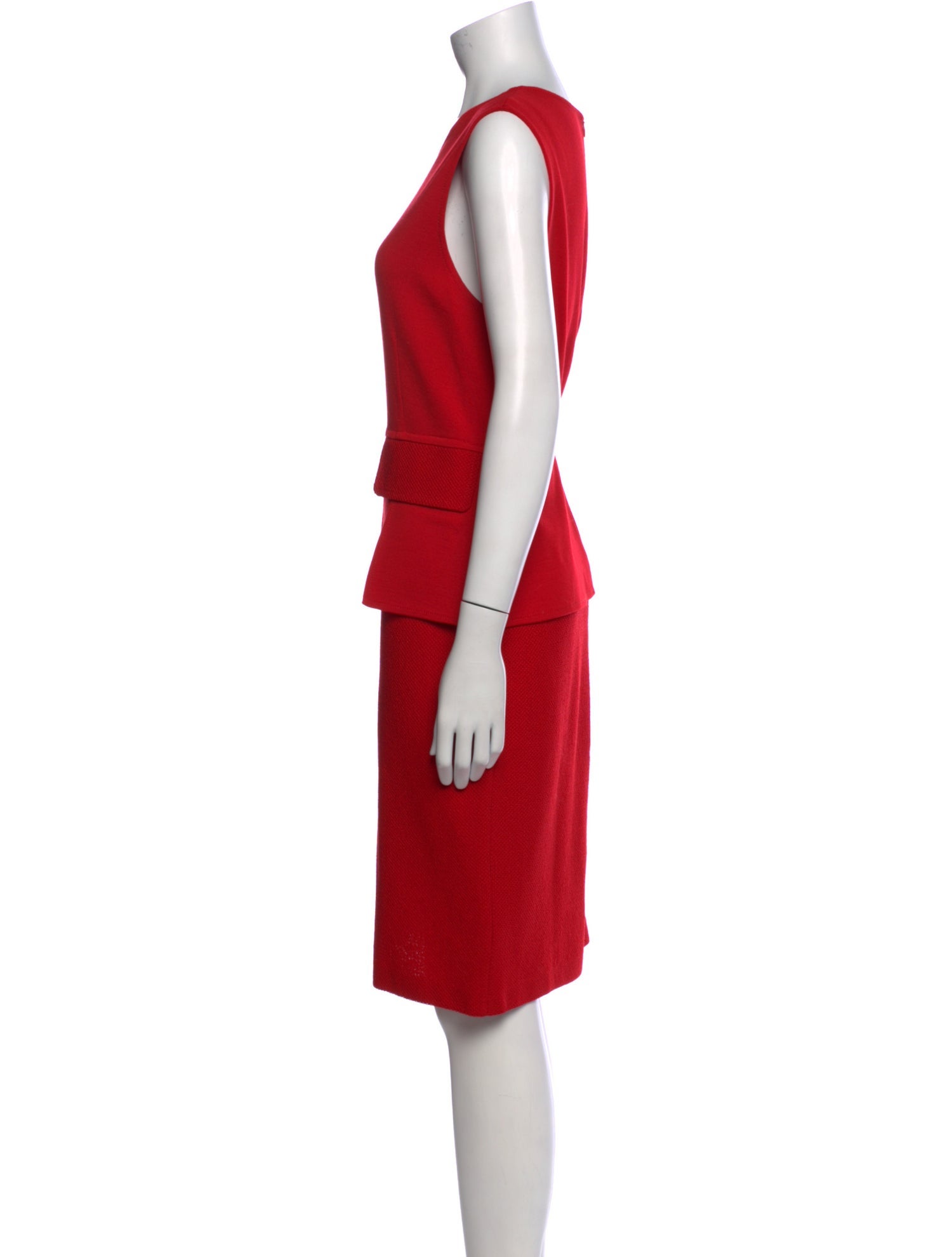 St. John Scoop Neck Knee-Length Dress