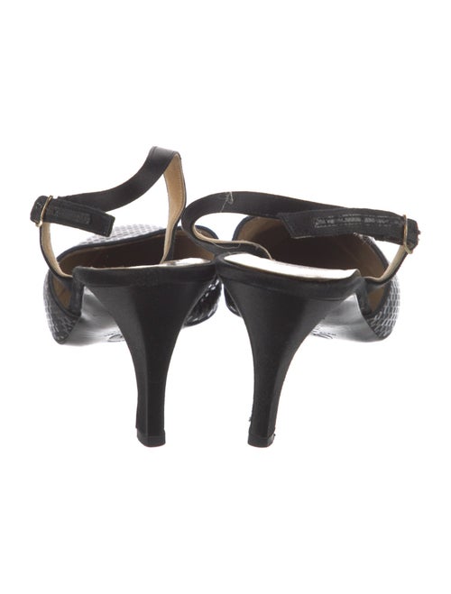 St. John Satin Sequin Embellishments Slingback Pumps