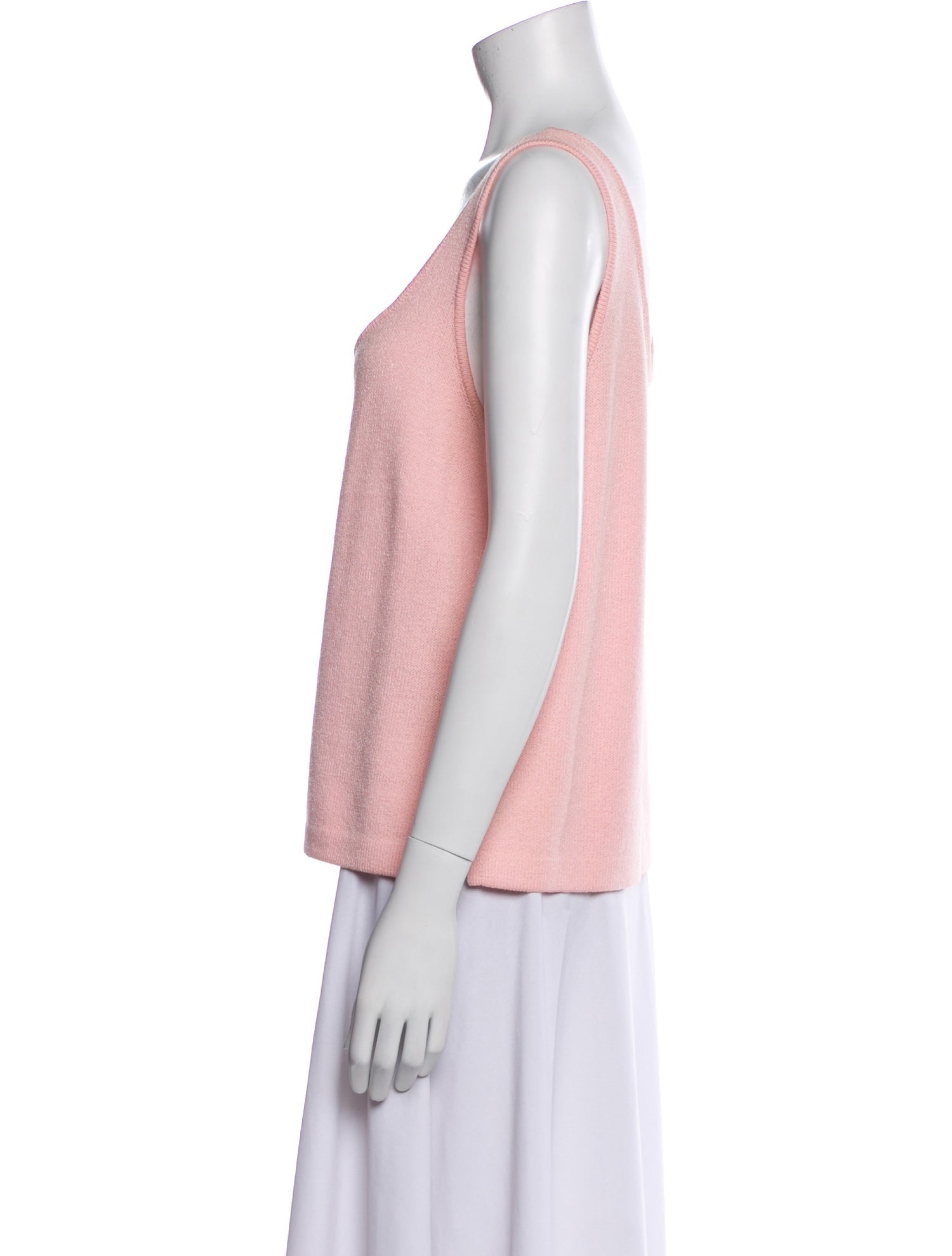 St. John Scoop Neck Sleeveless Top