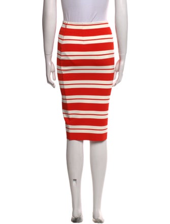 St. John Striped Knee-Length Skirt