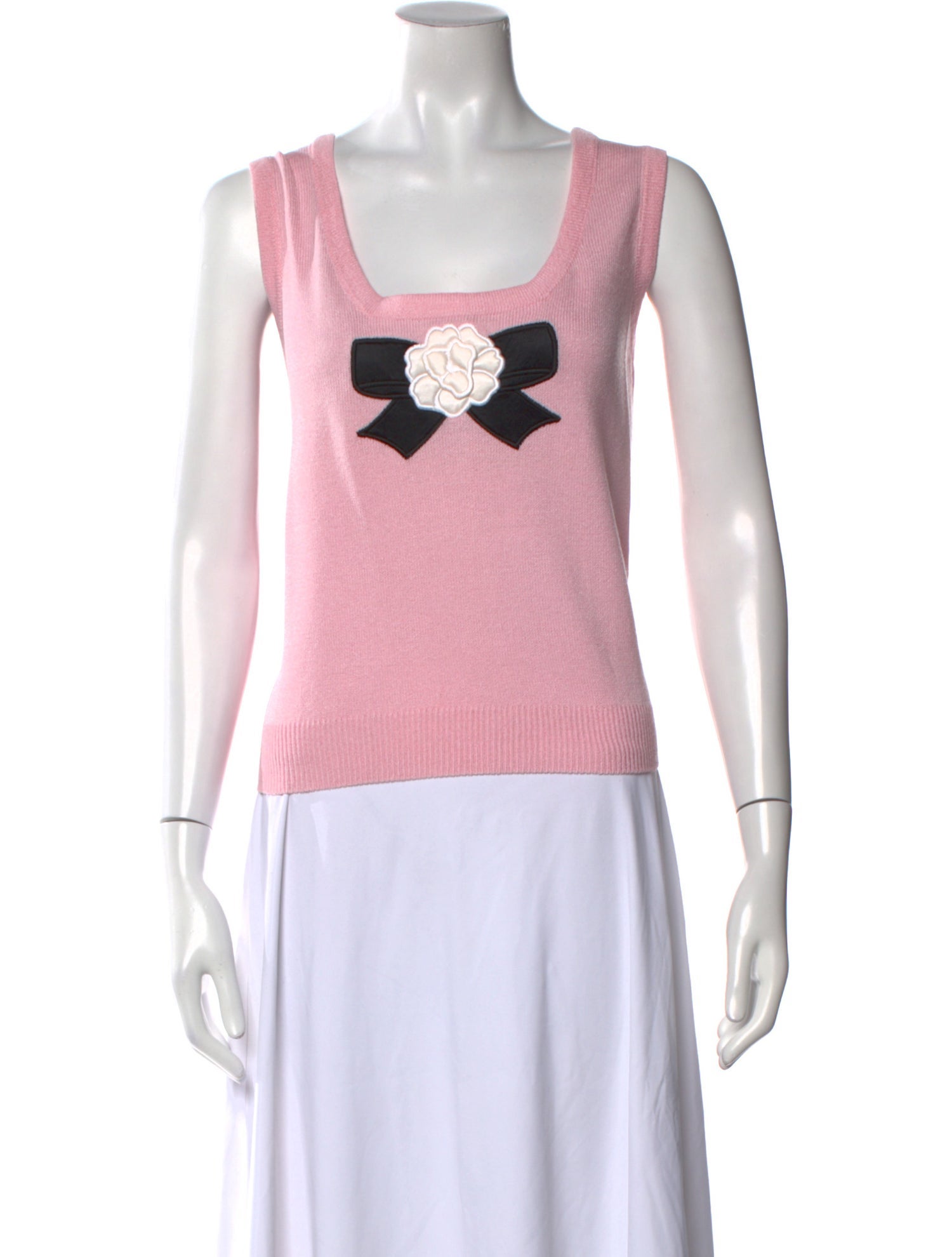 St. John Wool Graphic Print Top