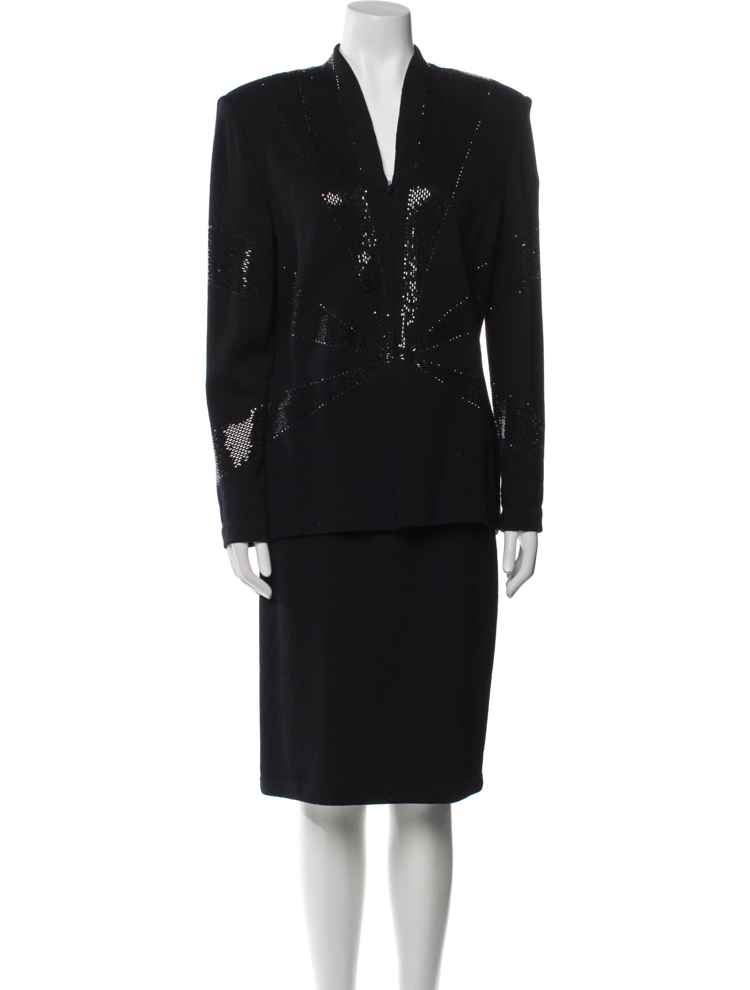 St. John Crystal Embellishments Skirt Set