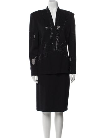 St. John Crystal Embellishments Skirt Set