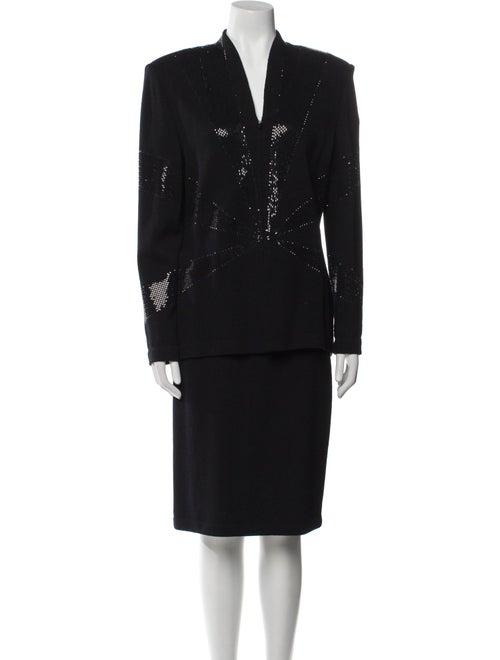 St. John Crystal Embellishments Skirt Set