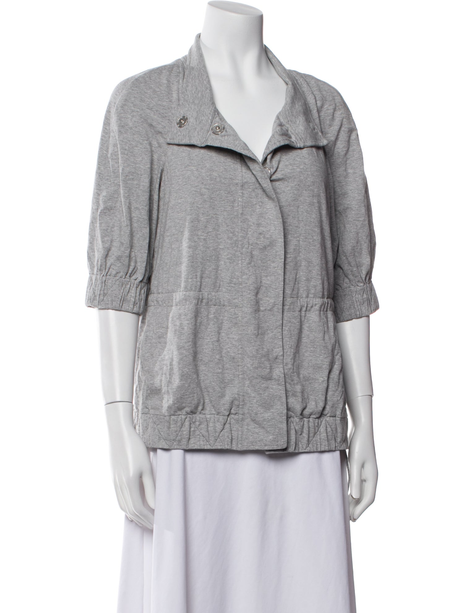 St. John Three-Quarter Sleeve Button-Up Top