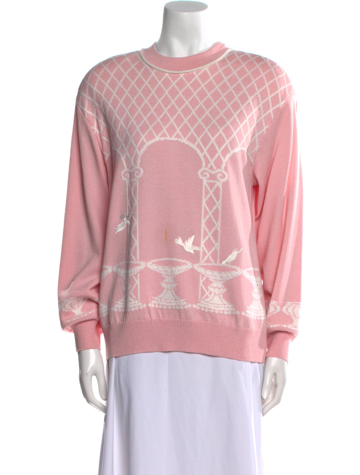St. John Collection Printed Crew Neck Sweater