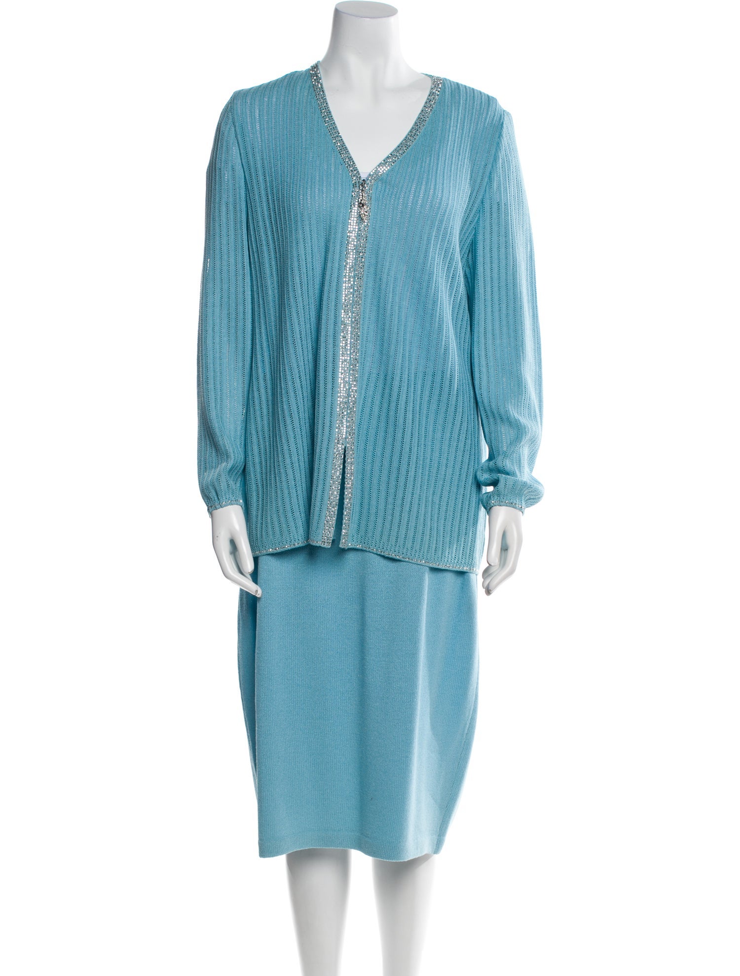 St. John Crystal Embellishments Skirt Set