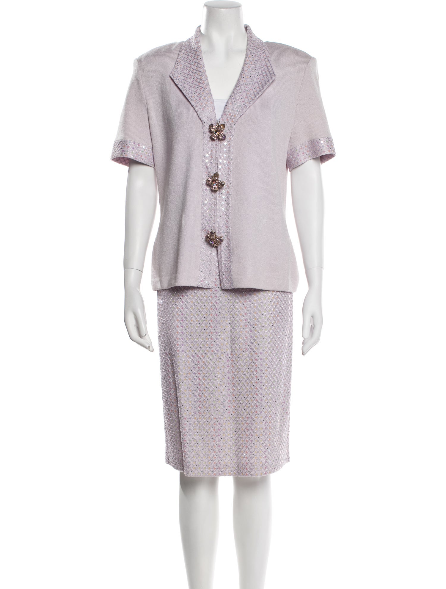 St. John Evening Crystal Embellishments Skirt Set