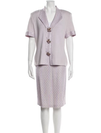 St. John Evening Crystal Embellishments Skirt Set